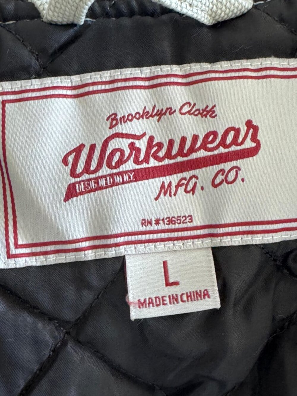 Workwear Chore Jacket Canvas Quilted Lined Tan Utility Jacket Size L NWT - Picture 5 of 7